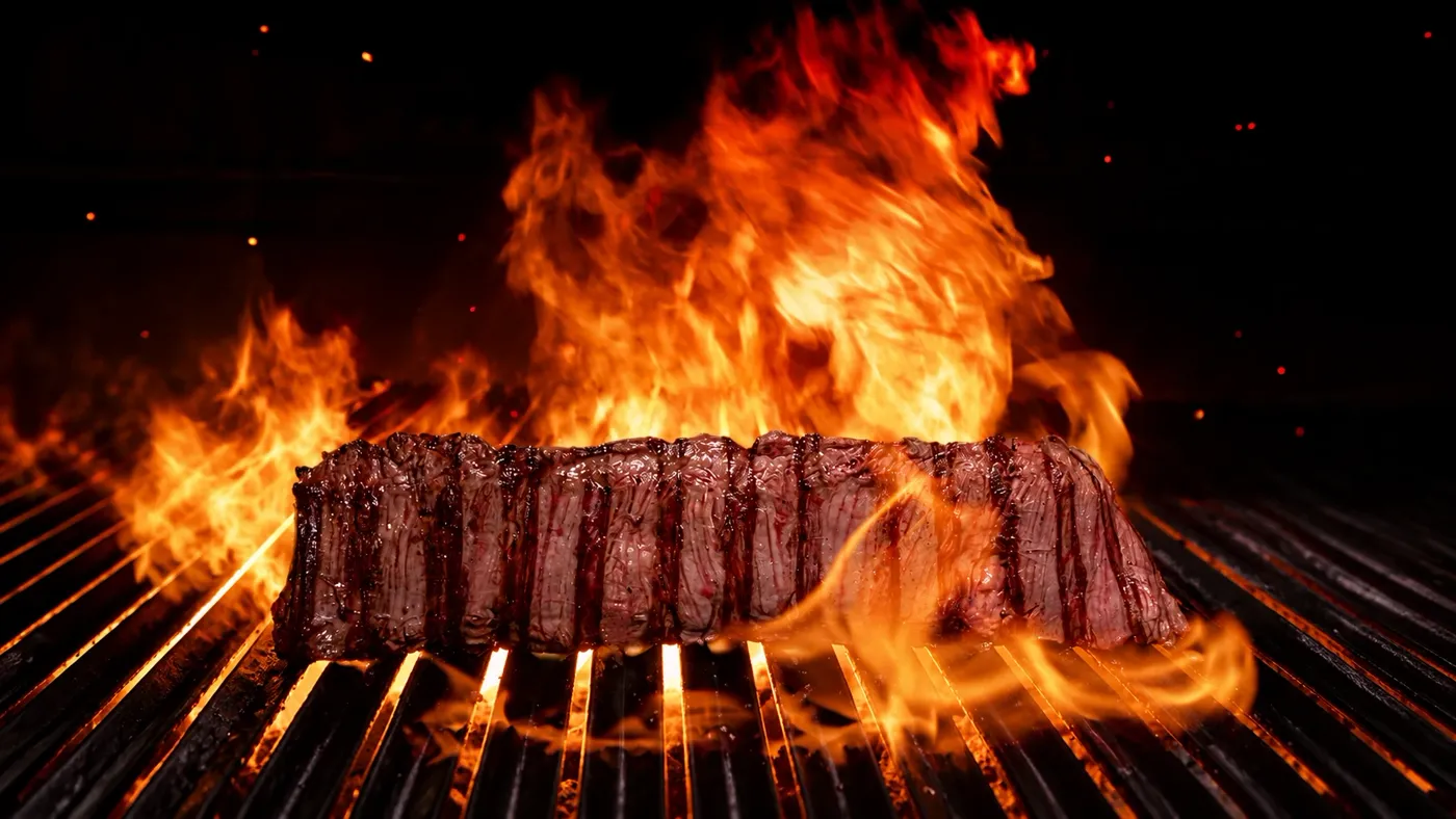 Corte de carne a las brasas